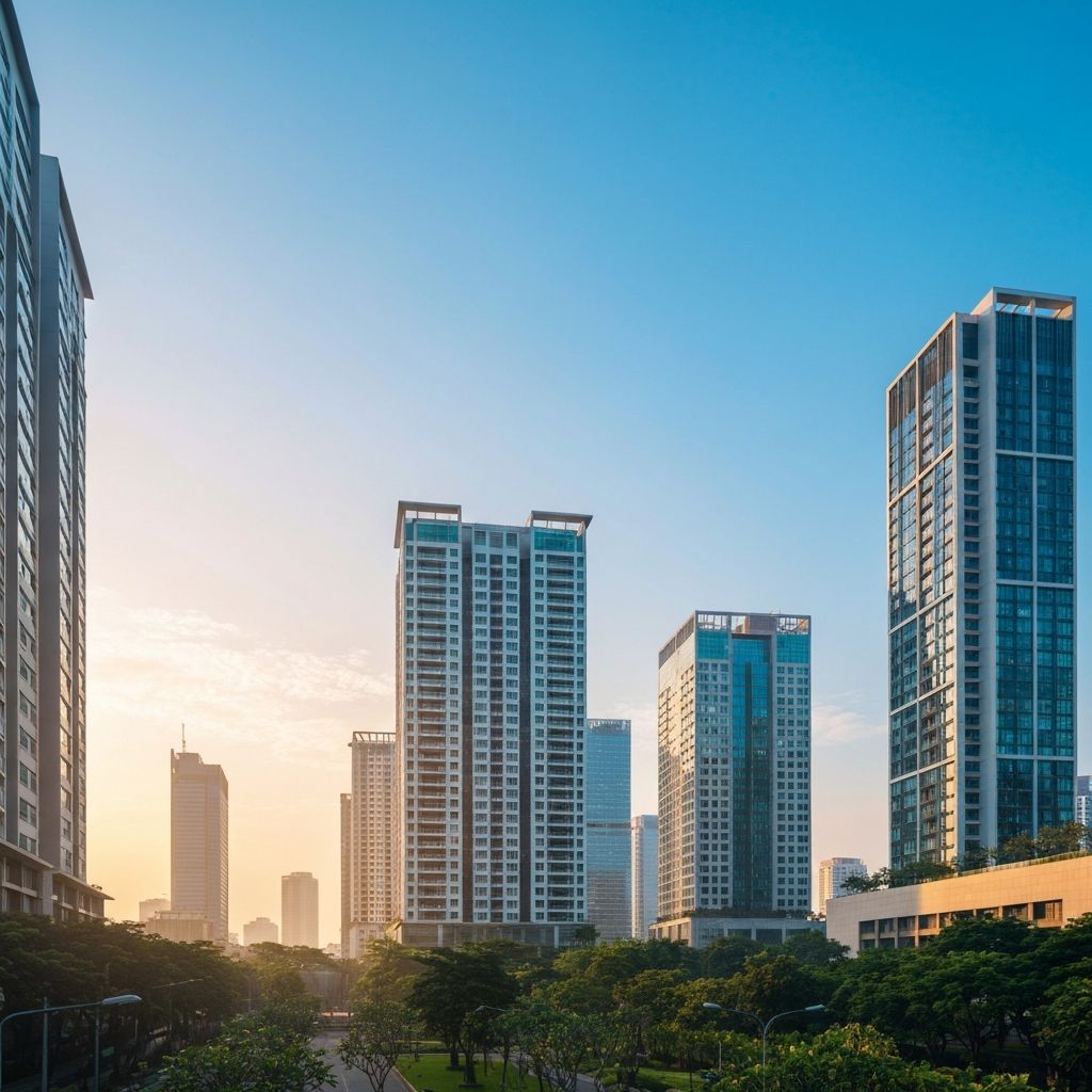 Indonesian urban morning scene