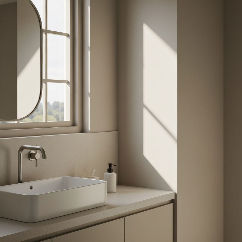 Bathroom setting with natural light